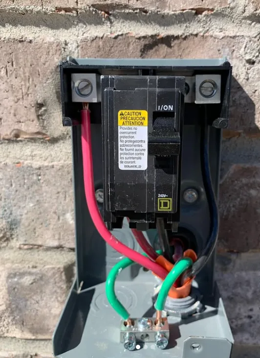 Disconnect and breaker terminations, clean and correct