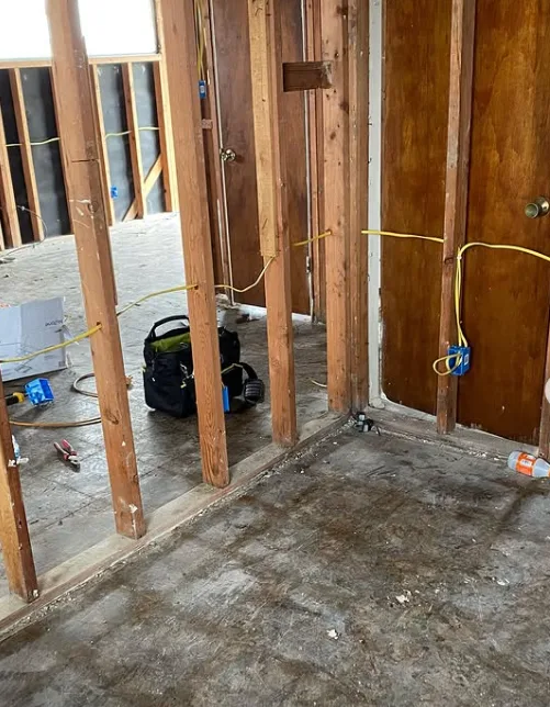 Full room rough-in during a re-wire
