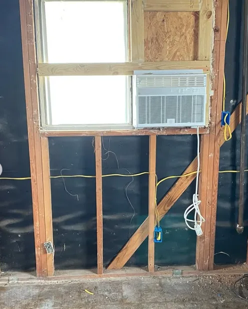 Window wall rough-in with new circuits