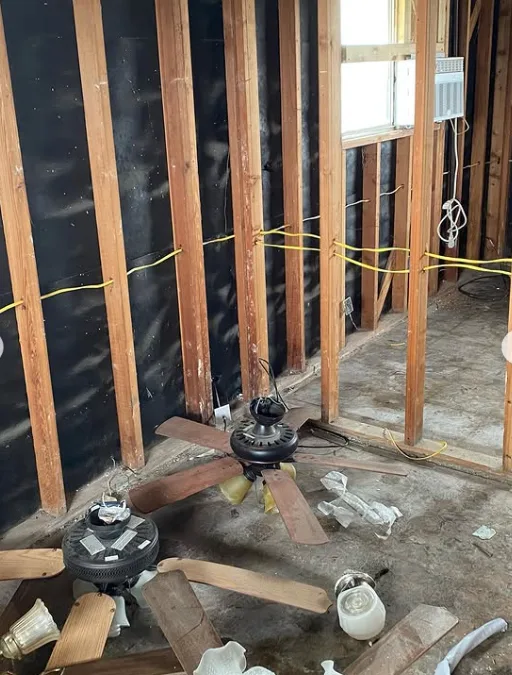 Old fixtures removed during a whole-home re-wire