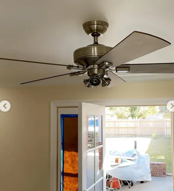 Ceiling fan installed, wired, and balanced
